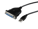 StarTech.com Cable de 1,8m Adaptador de Impresora Paralelo DB25 a USB A - H/M Cable Negro DB-25 USB A 1,9 m