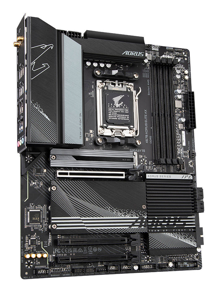 GIGABYTE X670 AORUS ELITE AX Placa base - Compatible con AMD Ryzen 9000 Series CPUs, 16+2+2 Phases Digital VRM, up to 8000MHz DDR5 (OC), 1xPCIe 5.0 + 3xPCIe 4.0 M.2, Wi-Fi 6E, 2.5GbE LAN, USB 3.2 Gen 2x2 placas base AMD Zócalo AM5 AMD Ryzen™ 7 1