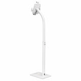 Manhattan Soporte de suelo antirrobo para tablet e iPad, universal, rotación 360°, inclinación +20° a −110°, bloqueable, para tablets de 7,9" a 11", altura ajustable, color blanco soportes Tablet/UMPC Interior Plástico, Acero Blanco