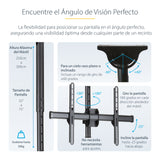 StarTech.com Soporte de Techo para TV - Soporte Universal de Cielo Raso para TV con Mástil Telescópico Largo Ajustable - Soporte VESA para Pantallas de 32" a 75" - Giro e Inclinación Monitor