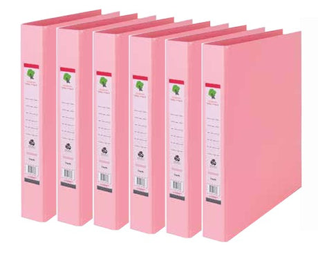 Techmakro KITCARP6-1RS carpeta de cartón A4 Rosa, Anillo redondo, Cloruro de polivinilo (PVC), 250 hojas
