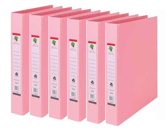 Techmakro KITCARP6-1RS carpeta de cartón A4 Rosa, Anillo redondo, Cloruro de polivinilo (PVC), 250 hojas