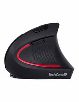 TechZone TZMOUINA-06 ratón Oficina RF inalámbrico + bluetooth Óptico 1600 DPI, Negro