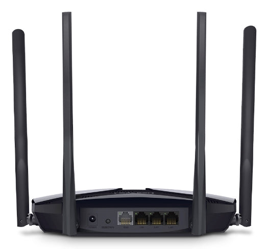 Mercusys MR80X router inalámbrico Gigabit Ethernet Doble banda (2,4 GHz / 5 GHz) Negro, Wi-Fi 6 (802.11ax), Router de me