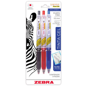Zebra 817STOFNB003 bolígrafos Negro, Azul, Rojo Bolígrafo Fino Colores surtidos