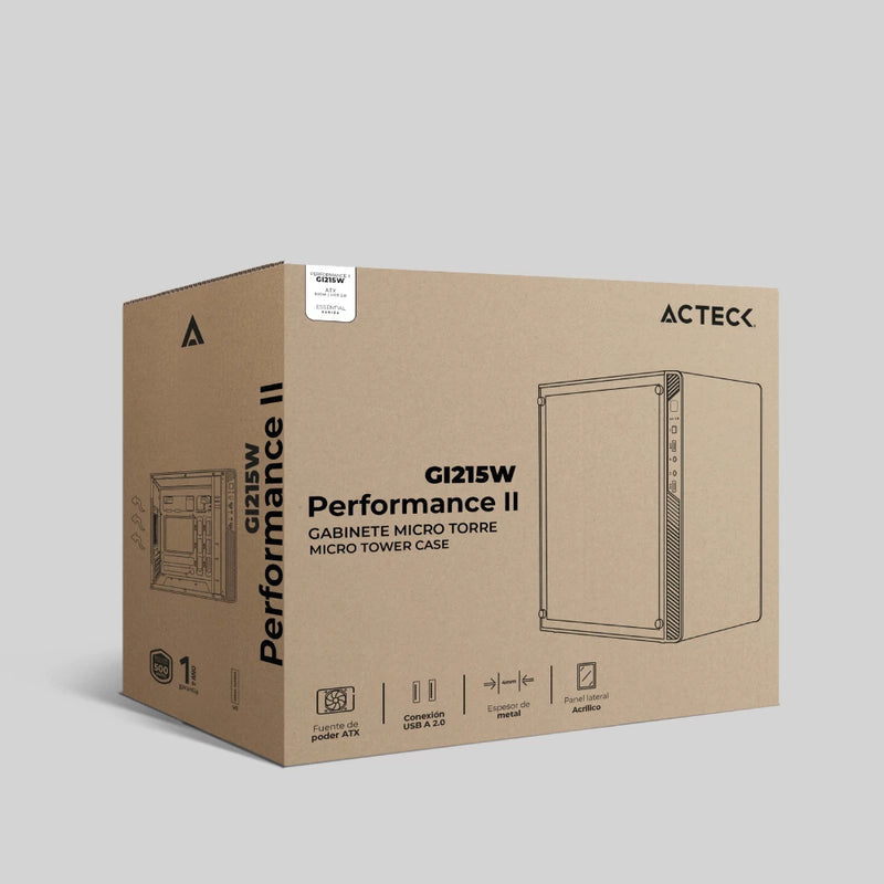 Acteck Performance II GI215W Carcasas ordenador Micro Torre PC Negro