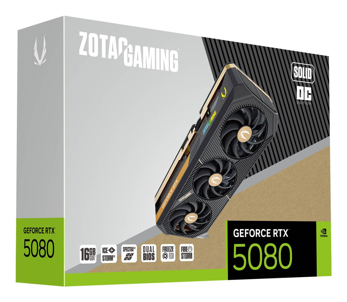Zotac GAMING GeForce RTX 5080 SOLID OC NVIDIA 16 GB GDDR7, 256 Bit, 15360 x 8460 Pixeles, PCI Express x16 5.0