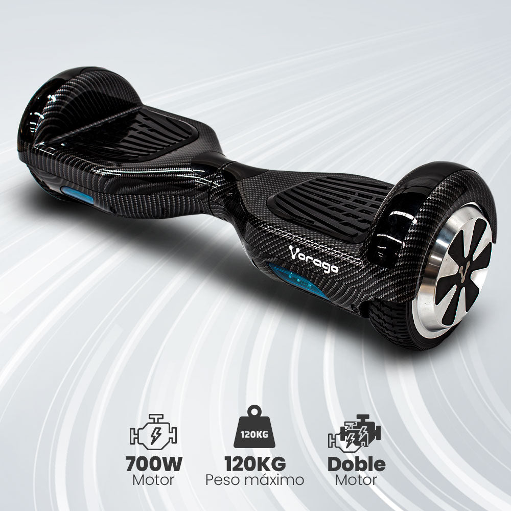 Vorago HB-200 scooter auto balanceado Tabla de dos ruedas autoequilibrada 12 kmh 4400 mAh Negro