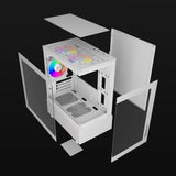 Ocelot Gaming GLASS EW7 gabinete de computadora Blanco, ITX, Micro ATX, Aluminio