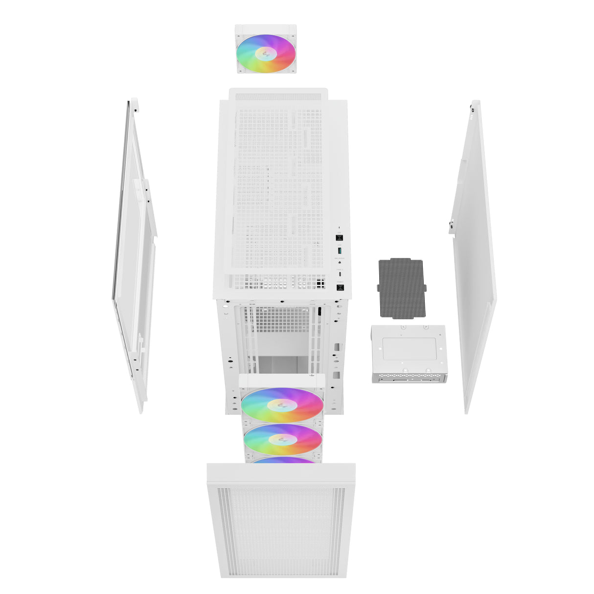 DeepCool CH560 DIGITAL WH carcasas ordenador ABS, Acero, Vidrio templado Midi Tower PC Blanco