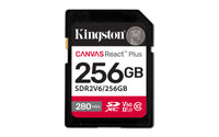 Kingston Technology 256GB Canvas React Plus SDXC UHS-II 280R/150W U3 V60 for Full HD/4K Memoria Flash 256 GB SDXC 280 MB/s 150 MB/s