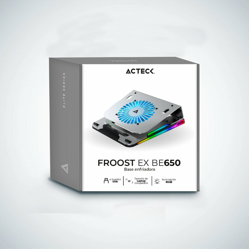 Acteck AC-936156 enfriador para laptop 40.6 cm (16") 1300 RPM Blanco, 1 pieza(s), Botones, 32 cfm