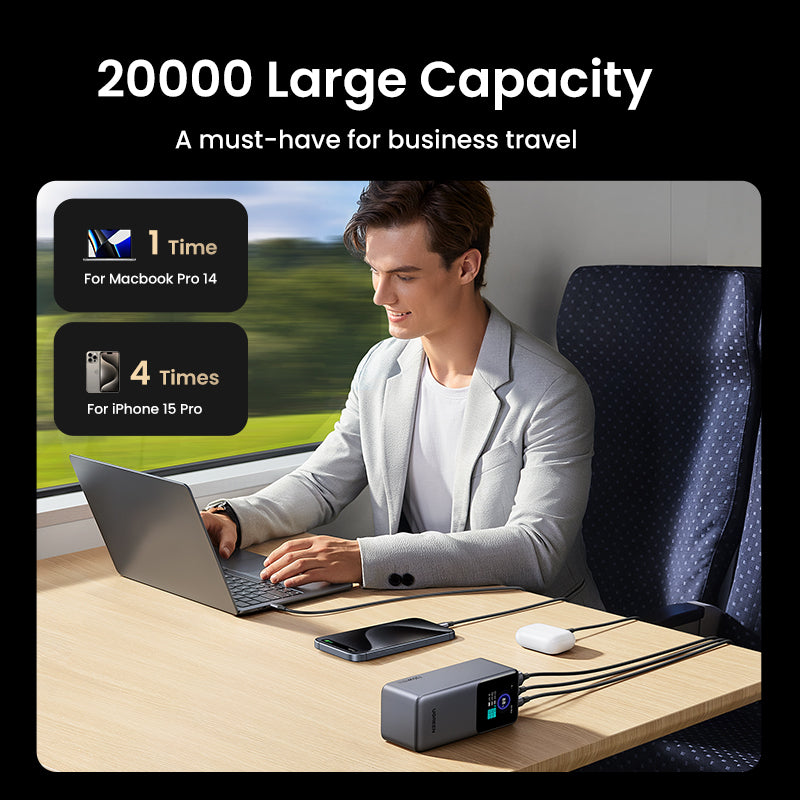 Ugreen 20000mAh 130W Fast Charging Powerbank Litio Gris