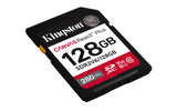 Kingston Technology 128GB Canvas React Plus SDXC UHS-II 280R/100W U3 V60 for Full HD/4K Memorias flash 128 GB SDXC Negro
