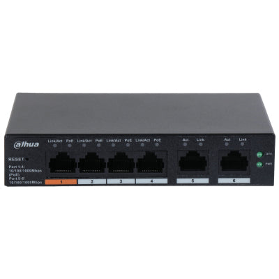 Dahua Technology DH-CS4006-4GT-60 dispositivo de redes Gestionado L2 Gigabit Ethernet (10/100/1000) Energía sobre Ethernet (PoE) Negro