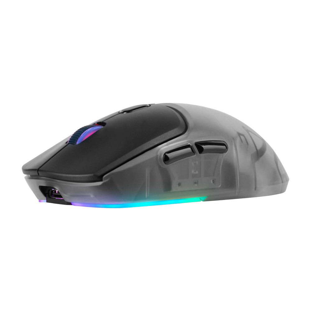 Game Factor MOW700-WH ratón Juego Ambidiestro RF Wireless + Bluetooth + USB Type-A 26000 DPI, Blanco