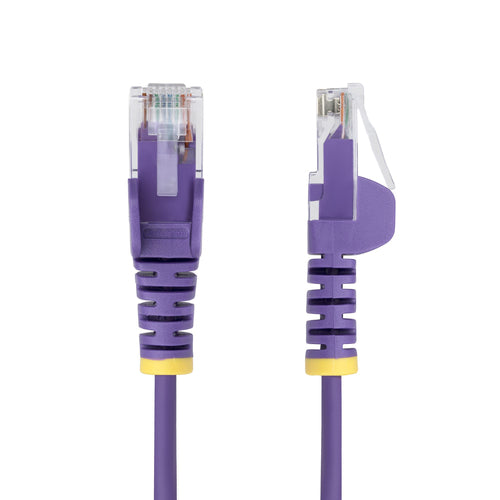 StarTech.com Cable de Red Ethernet CAT6 Delgado sin Enganches Morado de 10m - Cable RJ45 Snagless Slim de 28AWG - Alambr