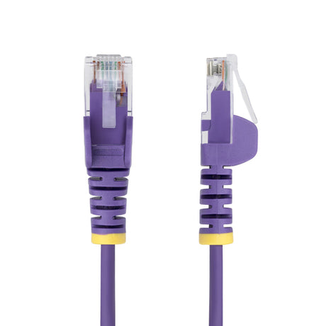 StarTech.com Cable de Red Ethernet CAT6 Delgado sin Enganches Morado de 10m - Cable RJ45 Snagless Slim de 28AWG - Alambr