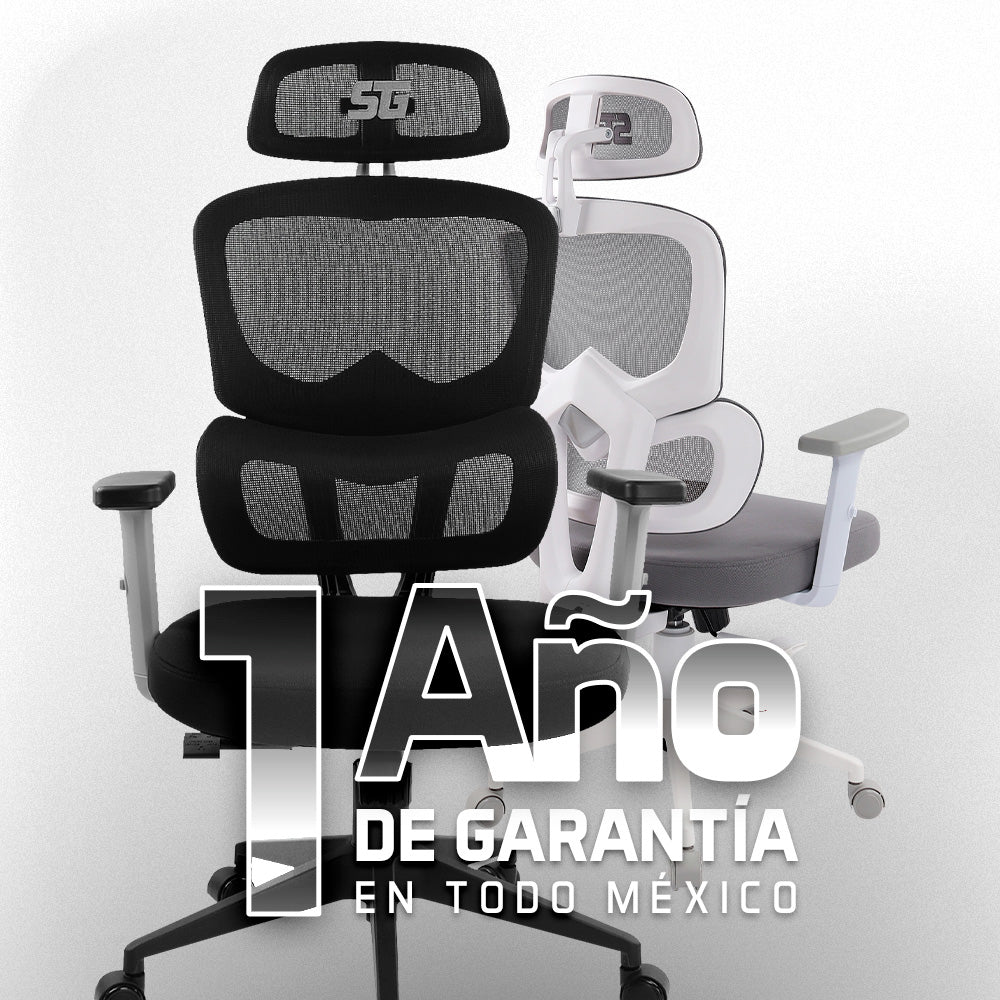 Vorago Silla Gamer Mesh Gaming CGM-400, hasta 150Kg, Blanco respaldo de malla, Gris, Tela, Nylon