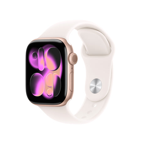 Apple Watch Series 11 42mm Rose Gold Aluminum Case with Light Blush Sport Band S/M
