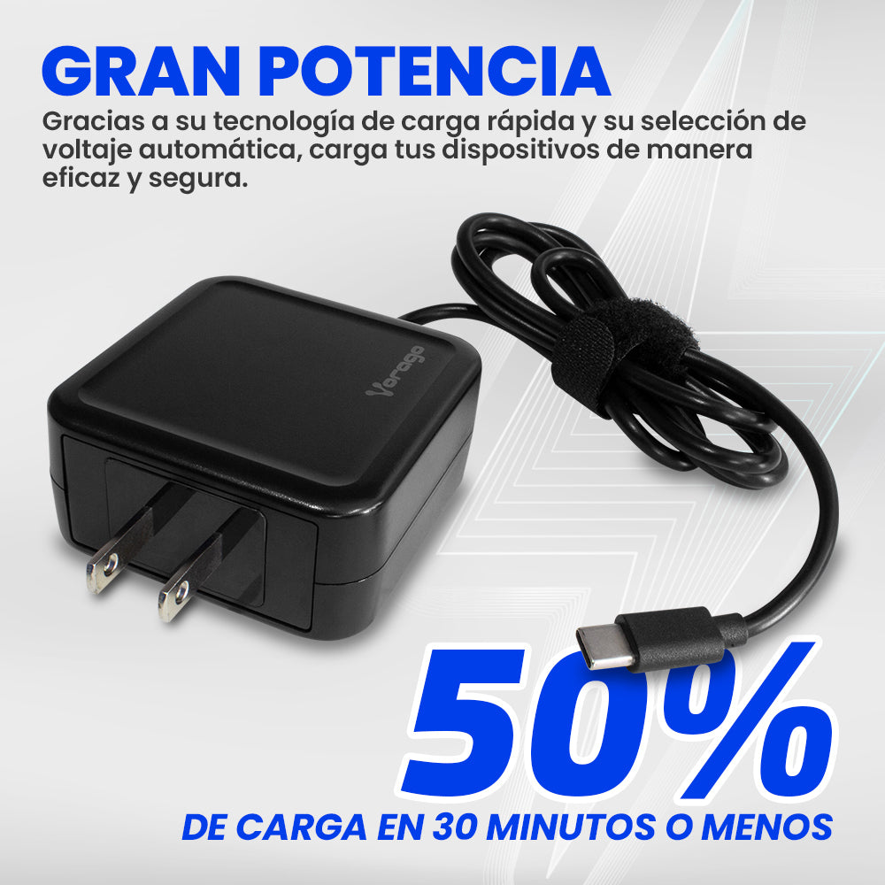 Vorago AU-501 cargador de dispositivo móvil Universal Negro Corriente alterna Carga rápida Interior