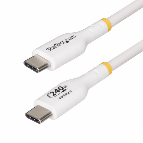 StarTech.com Cable de Carga para Portátil USB-C de 3m - Cable USB Tipo C USB 2.0 para Portátil - Blanco - Cable con Cert