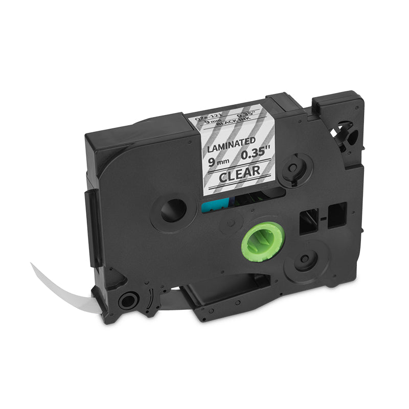 Qian QZe-121 cinta para impresora de etiquetas Negro sobre transparente TZe, P-Touch labelers that print on 9mm TZe labe