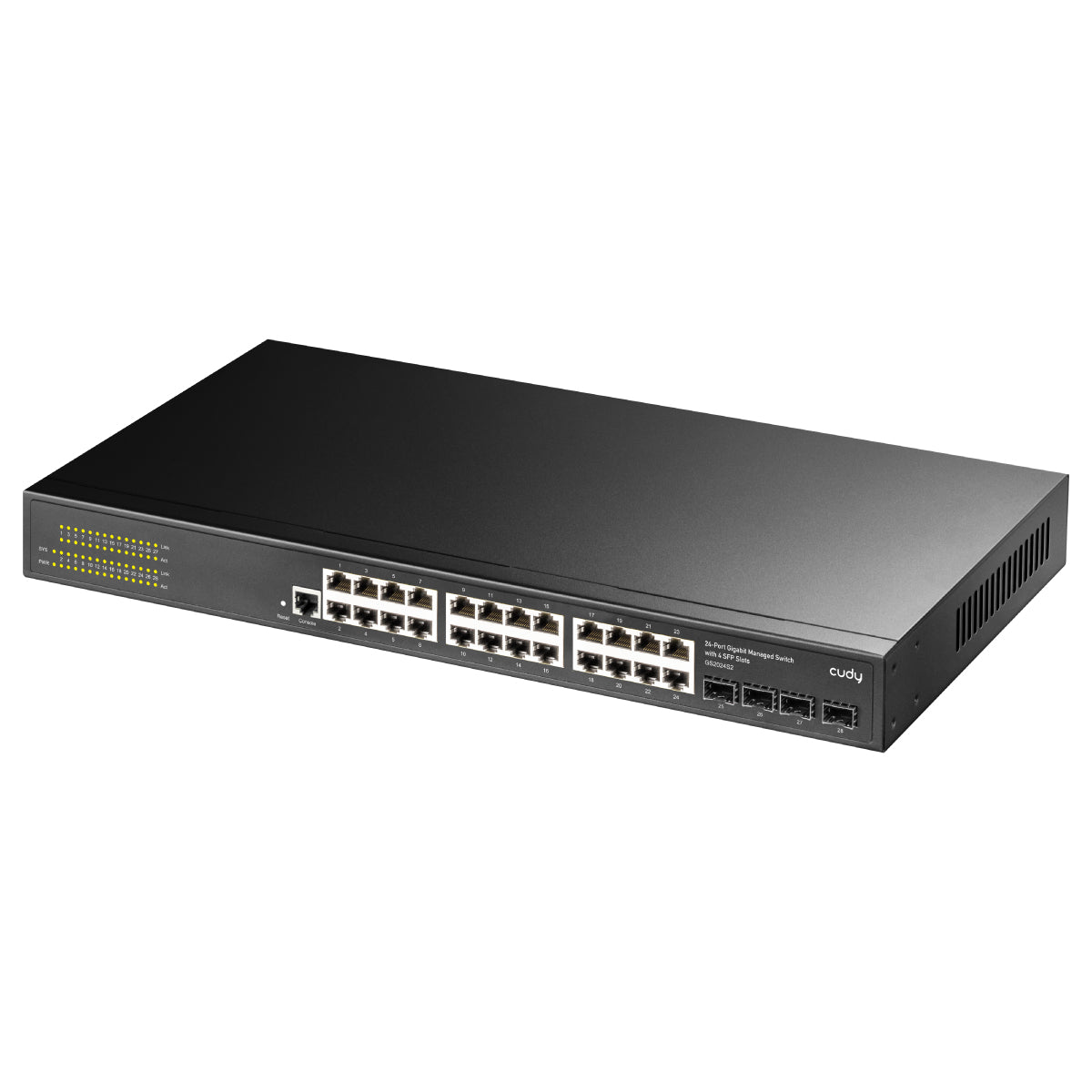 Cudy GS2024S2 dispositivo de redes Gestionado L2/L3 Gigabit Ethernet (10/100/1000) 1U Negro, Montaje en rack