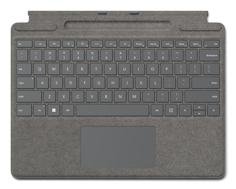 Microsoft Surface Pro Signature Keyboard Microsoft Cover port Platino, Touchpad, Platinum, Alcántara