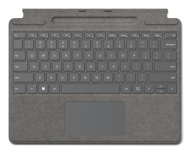 Microsoft Surface Pro Signature Keyboard Microsoft Cover port Platino, Touchpad, Platinum, Alcántara
