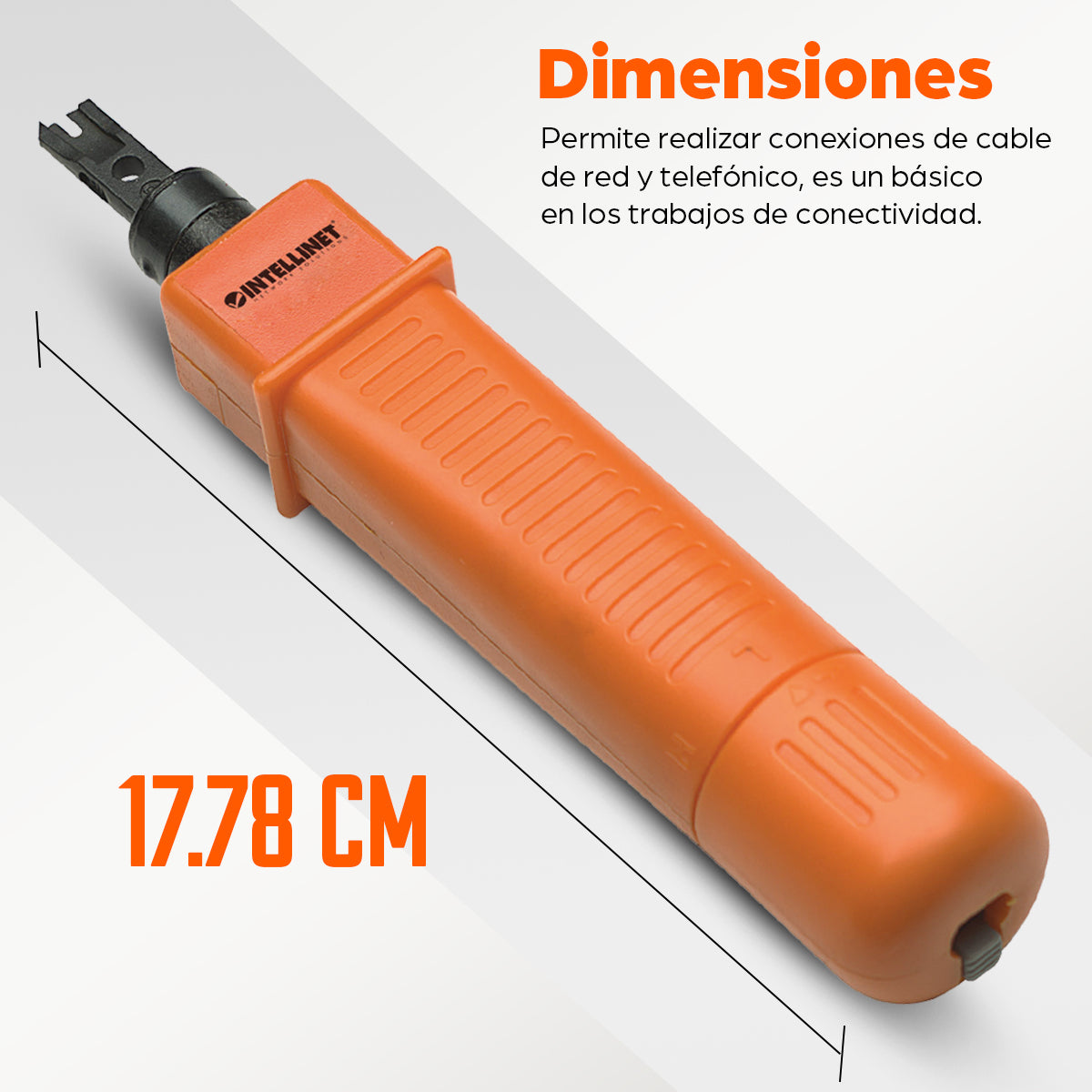 Intellinet Herramienta de Impacto para Terminal Block crimpadoras 177,8 mm 122 g 1 pieza(s) Naranja
