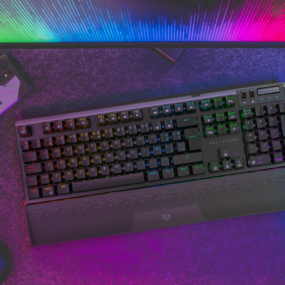 Balam Rush BR-936781 teclado Juego USB Negro, Tamaño completo (100%), Alámbrico, Interruptor mecánico