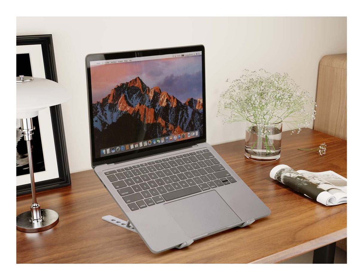 Manhattan 462617 Laptop Soporte para ordenador portátil Aluminio Aluminio, Silicona, Acero 39,6 cm (15.6")