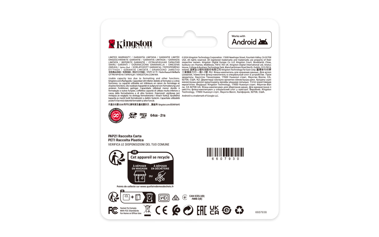 Kingston Technology 512GB microSDXC Canvas Select Plus Gen3 150MB/s A1 (Incluye adaptador de SD) Memoria Flash 512 GB Mi