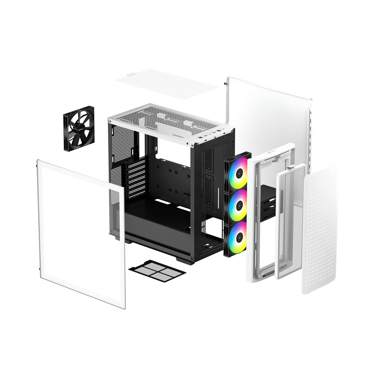 DeepCool CK560 carcasas ordenador ABS, SPCC, Vidrio templado Midi Tower PC Blanco