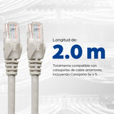 Intellinet Cable de red Cat6, UTP Cable Gris 2 m Cat6 U/UTP (UTP)