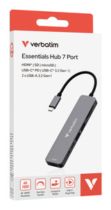 Verbatim 32158 hubs de interfaz USB 3.2 Gen 1 (3.1 Gen 1) Type-C 1 2 1