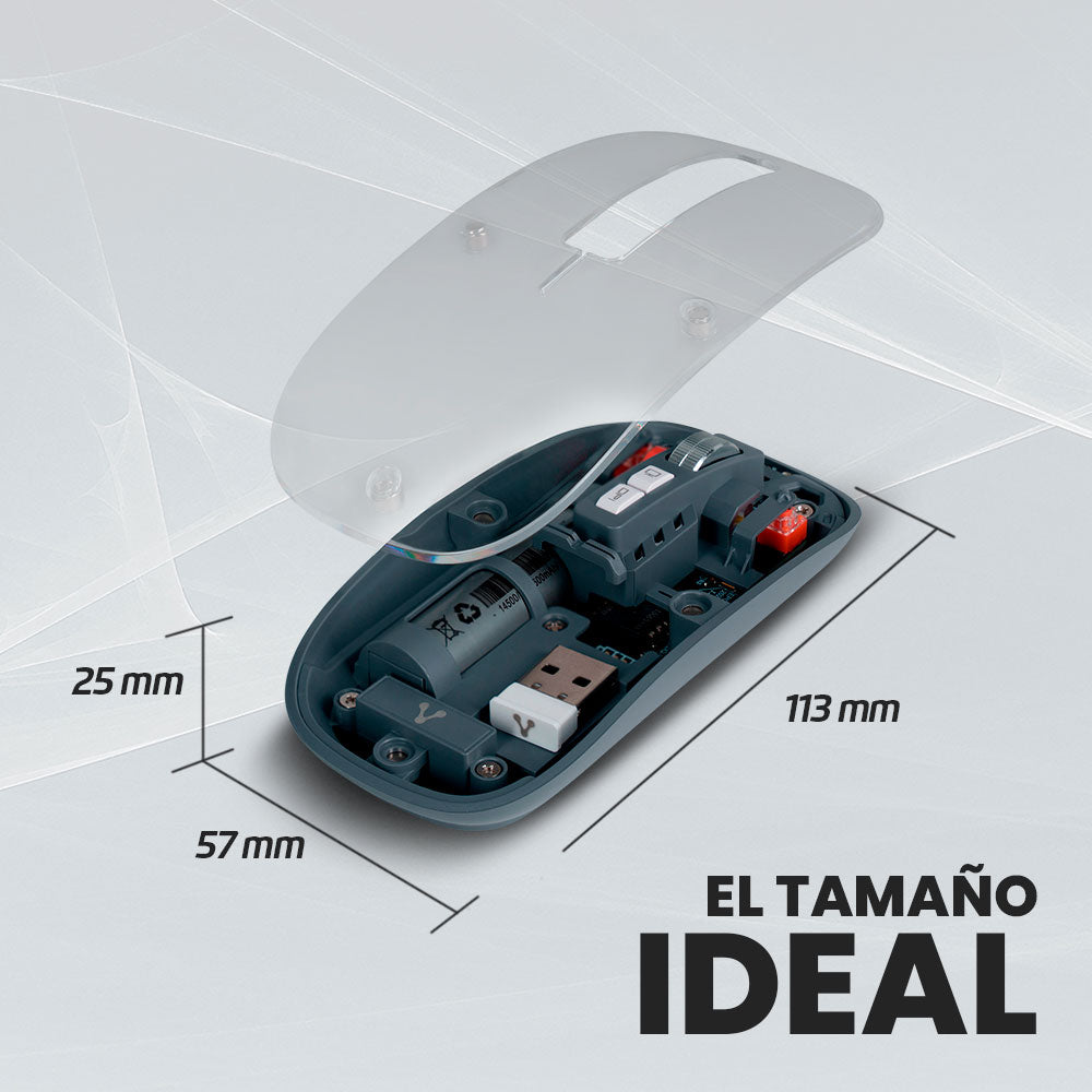 Vorago MO-415 ratón Oficina mano derecha RF Wireless + Bluetooth + USB Type-A Óptico 1600 DPI