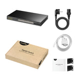 Cudy GS2024S2 dispositivo de redes Gestionado L2/L3 Gigabit Ethernet (10/100/1000) 1U Negro, Montaje en rack