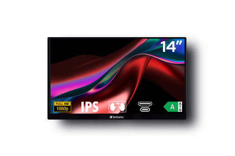 Verbatim 49591 Monitor 35,6 cm (14") 1920 x 1080 Pixeles Full HD LCD Negro