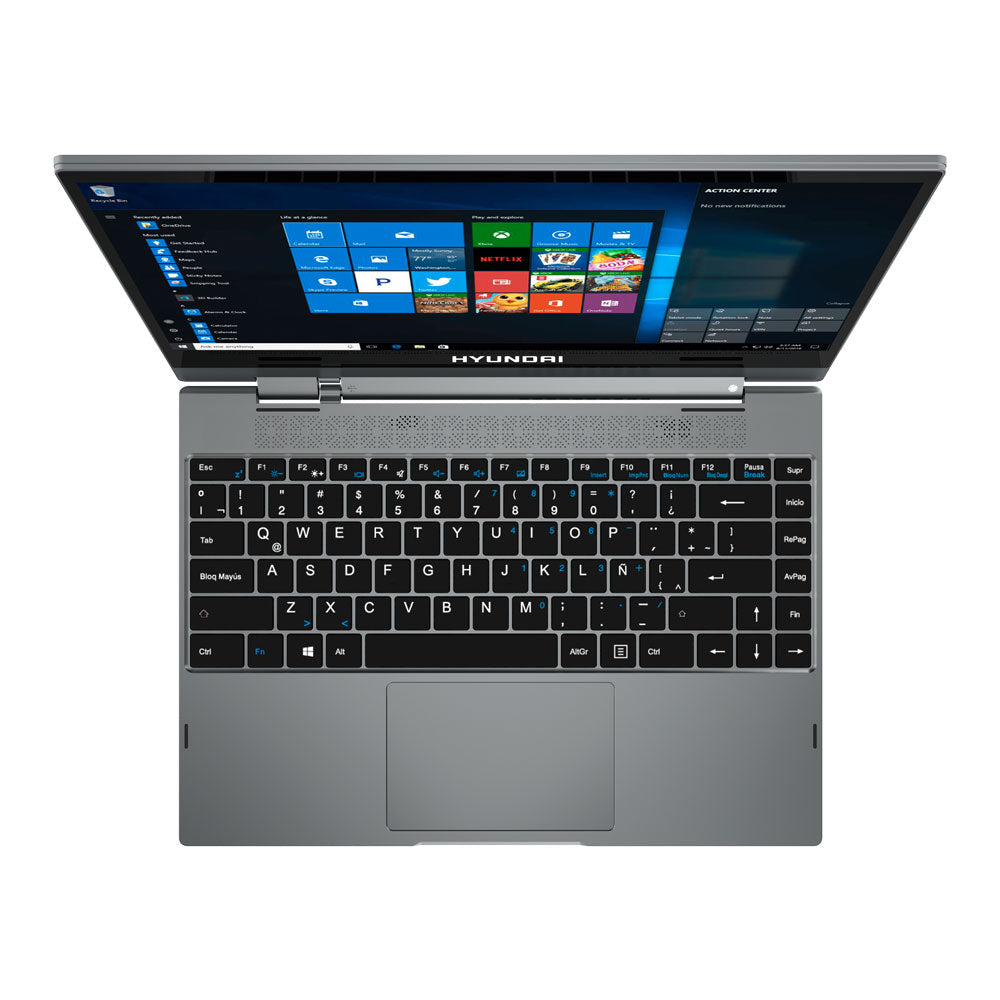 Hyundai HyFlip Plus 14.1 Híbrido (2-en-1) 35.8 cm (14.1") Pantalla táctil Full HD Windows 10 Home Gris, 1920 x 1080 Pixe