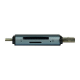 Vorago CR-350 lector de tarjeta USB 3.0 Type-A/Type-C Plata, MMC, MicroSD (TransFlash), SDHC