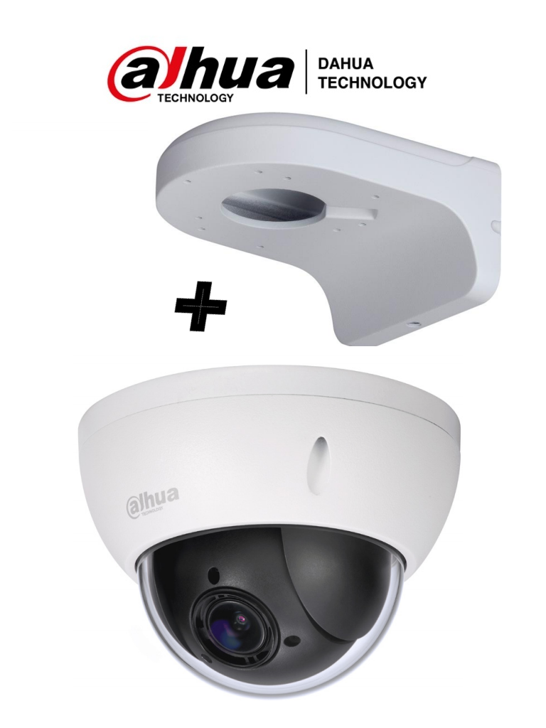 Cámara PTZ Dahua SD22204IGCPAK 2MP HDCVI, 4X Zoom, Brazo PFB203W