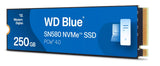 Unidad De Estado Solido SSD Interno Blue 250GB M.2 2280 PCIe 4.0 NVMe Lect 4000/2000 MB/s  WDS250G3B0E