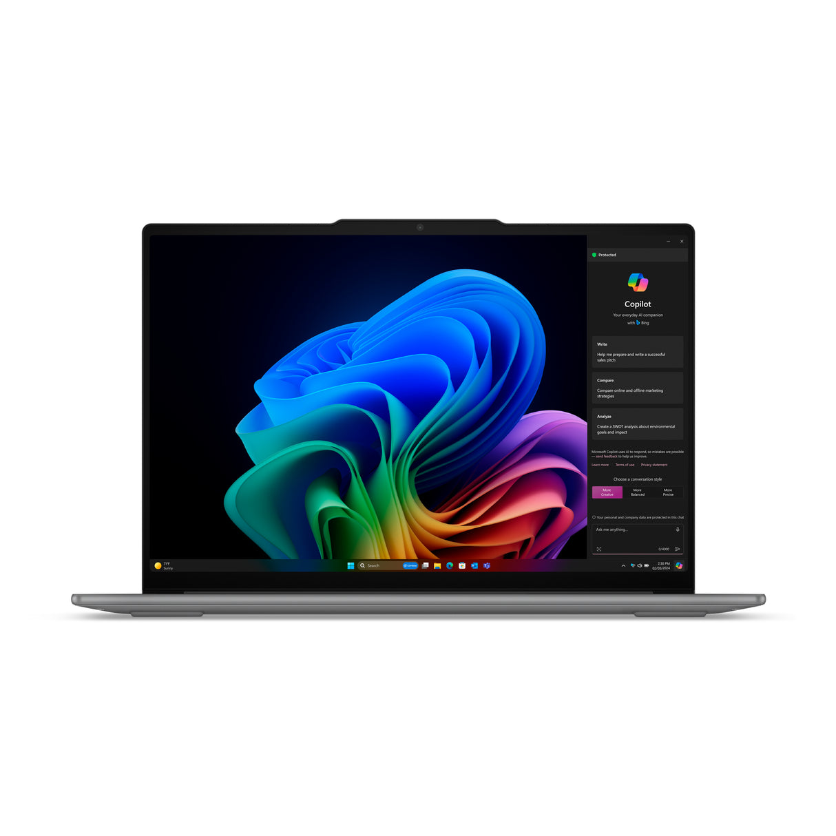 Lenovo Yoga Slim 7 15ILL9 Copilot+ PC Intel Core Ultra 7 258V Computadora portátil 38.9 cm (15.3") Pantalla táctil 2.8K 32 GB LPDDR5x-SDRAM 1 TB SSD