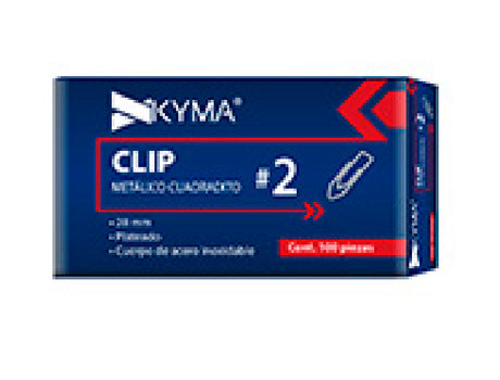 KYMA CLIP-CUADRADITO2 pinza sujetapapel Acero inoxidable 100 pieza(s)