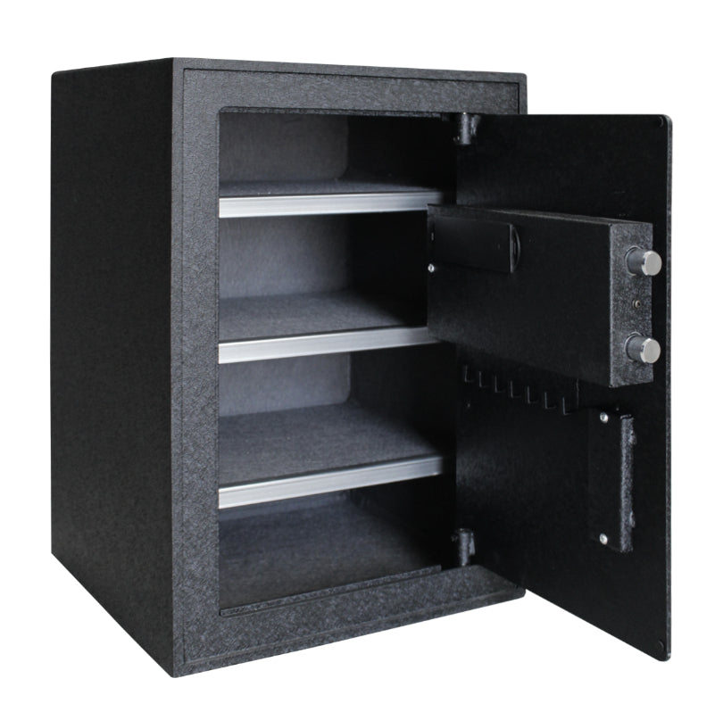 XE Seguridad CFBM-50 caja fuerte Caja fuerte portátil Negro, Lector de huellas dactilares, Llave, Cerradura con combinac