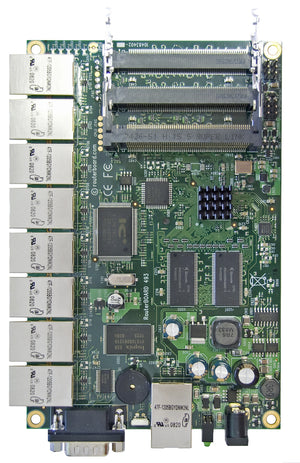 RB493, RB 9 Eth 3 miniPCI 300Mhz CPU 64MB RAM LN4