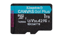 Kingston Technology 1 TB microSDXC Canvas Go Plus Gen4 200R A2 U3 Paquete individual sin ADP Memorias flash 1 TB MicroSD
