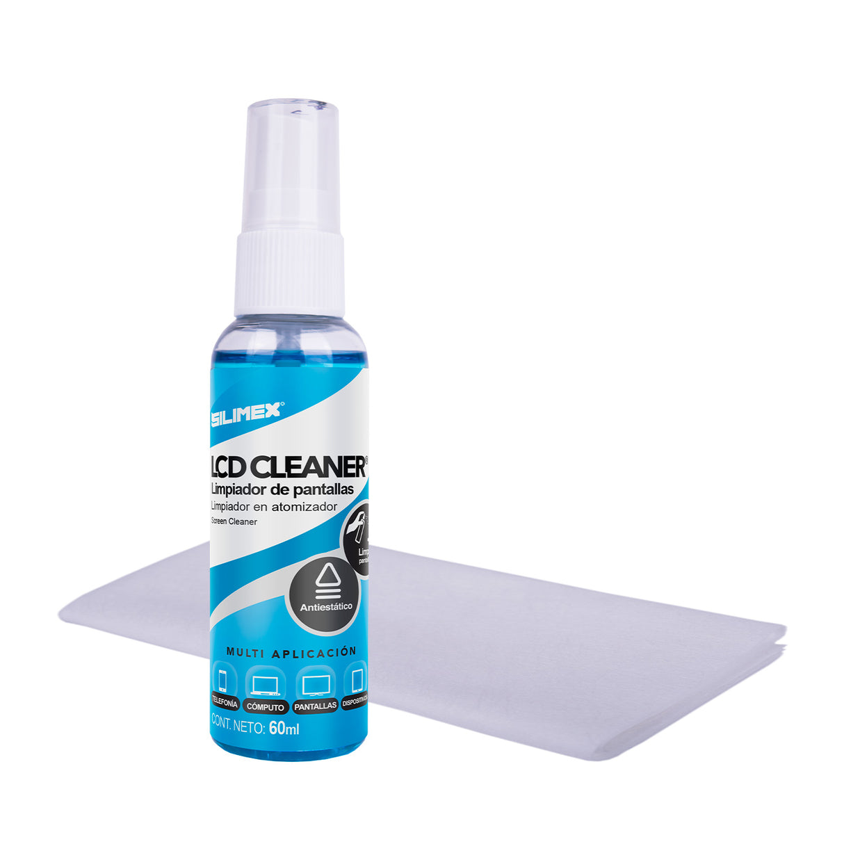 KIT DE LIMPIEZA PARA PANTALLAS SILIMEX LCD CLEANER 60ML